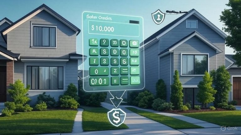 Raleigh homes with seller credit allocation options displayed as holographic calculator showing down payment and MI strategies